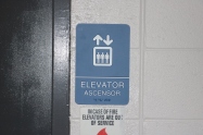 Red Oak Elementary School (Highland Park, IL); Elevator ADA compliant sign with Spanish copy