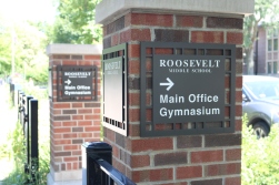 Roosevelt Middle School (Norridge, IL); Etched Aluminum Directional Signs