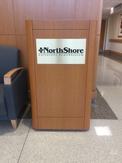 NorthShore University HealthSystem (Highland Park, IL); Etched Sign with Black Enamel Fill