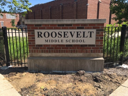 Roosevelt Middle School (River Forest); Precision-tooled Panel with Raised Letters